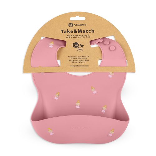 Petite&Mars Szilikon előke, Take&Match, 6 hó+, Rose Princesses
