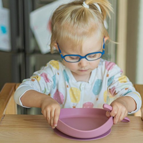 Petite&Mars Szilikon tányér tapadókoronggal, Take&Match, Misty Green, 6 hó+