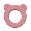 Petite&Mars Beary Szilikon rágóka csörgővel, Dusty Rose, 0 hó+