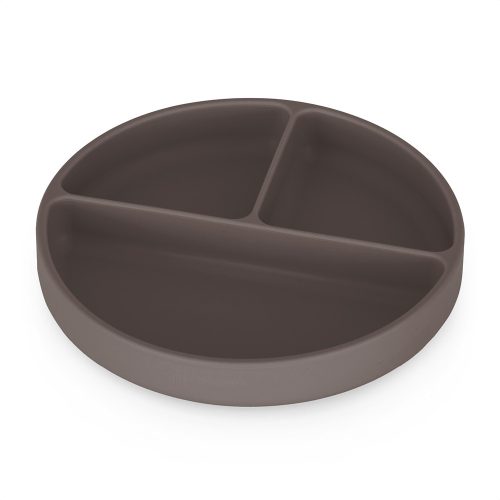 Petite&Mars Szilikon osztott tányér, kerek Take&Match Bitter Cocoa 6m+