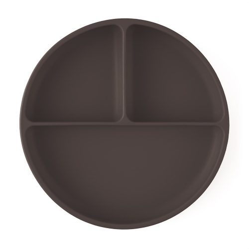 Petite&Mars Szilikon osztott tányér, kerek Take&Match Bitter Cocoa 6m+