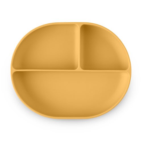 Petite&Mars Szilikon osztott ovális tányér, Take&Match, Intense Ochre, 6 hó+