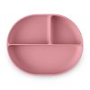 Petite&Mars Szilikon osztott ovális tányér, Take&Match, Dusty Rose, 6 hó+
