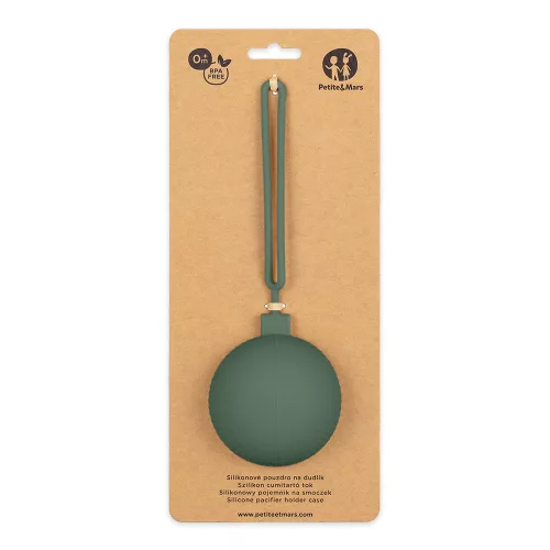 Petite&Mars Szilikon cumitartó tok, Misty Green, 0 hó+