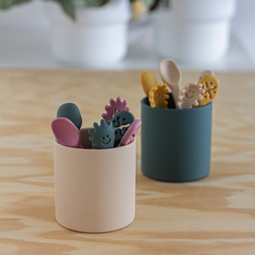 Petite&Mars Szilikon gyakorló kanál szett 3 db Take&Match Sweet Pea 6m+