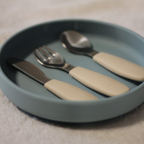 Petite&Mars Rozsdamentes acél evőeszközkészlet Take&Match Desert Sand 12m+