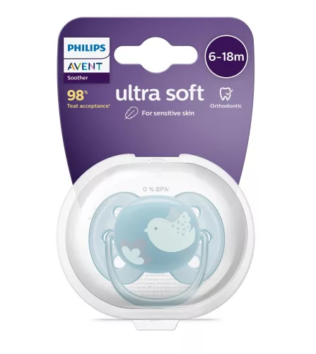 Avent SCF092/04 kék játszócumi, ultrasoft premium, 6-18 hó, 1 db
