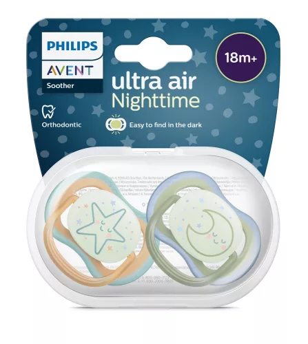 Philips AVENT Éjszakai játszócumi, Ultra Air, 18 hó+, neutral, 2db