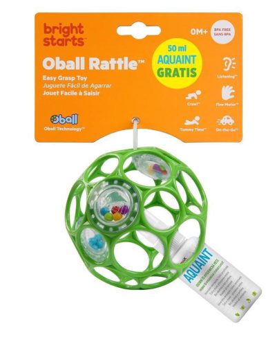 OBALL Csörgő Játék, 10 cm, seafoam, 0 hó+, + AJÁNDÉK Aquaint, 50ml