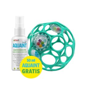   OBALL Csörgő Játék, 10 cm, dark turquoise, 0 hó+, + AJÁNDÉK Aquaint, 50ml