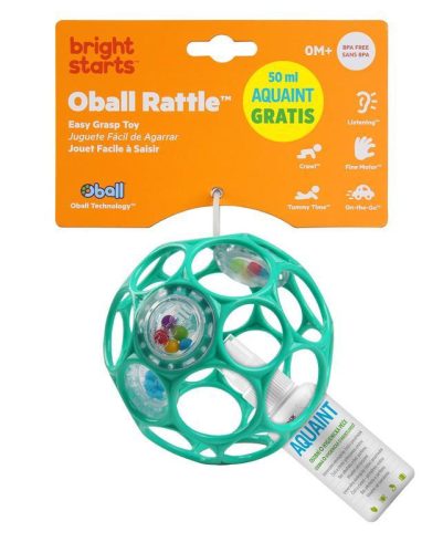 OBALL Csörgő Játék, 10 cm, dark turquoise, 0 hó+, + AJÁNDÉK Aquaint, 50ml