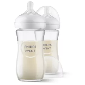   Avent SCY933/02 Natural Response üvegből készült cumisüveg, 240 ml, 1 hó+ 2 db