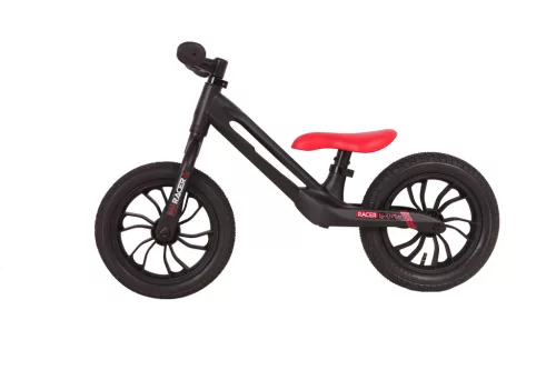 QPLAY futóbicikli Racer air (Titanium) Black/Red 3 - 6 éves korig, 30 kg-ig