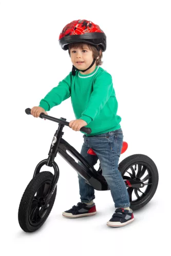 QPLAY futóbicikli Racer air (Titanium) Black/Red 3 - 6 éves korig, 30 kg-ig