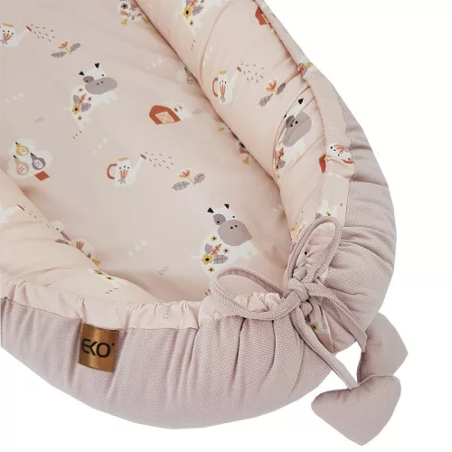 EKO Bölcső a babának Velvet 90x60 cm - My farm Powder pink