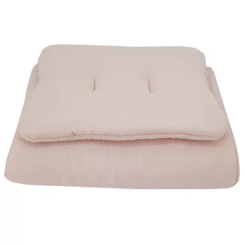 EKO Ágynemű szett 2 részes muszlin 30x40 cm, 75x100 cm - Powder pink