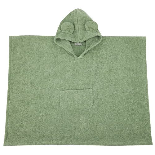 EKO Poncsó pamutból kapucnival és fülekkel 75x120 cm - Olive green