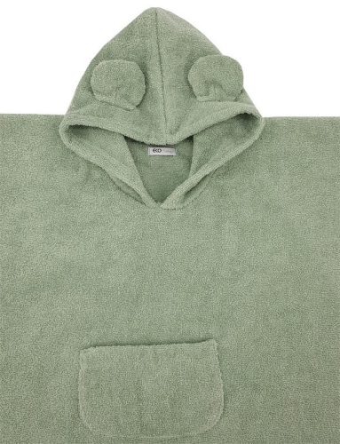 EKO Poncsó pamutból kapucnival és fülekkel 75x120 cm - Olive green