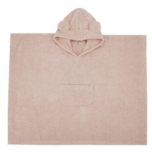 EKO Poncso pamutból kapucnival és fülekkel 75x120 cm - Powder pink