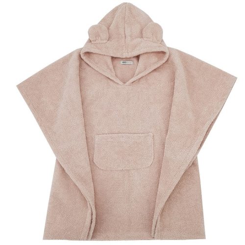 EKO Poncso pamutból kapucnival és fülekkel 75x120 cm - Powder pink