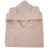 EKO Poncso pamutból kapucnival és fülekkel 75x120 cm - Powder pink