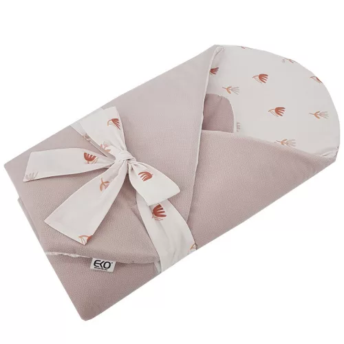 EKO takaró pamutból velúrral és kókusz belsővel masnival Meadow 75x75cm - Beige