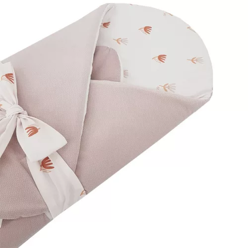 EKO takaró pamutból velúrral és kókusz belsővel masnival Meadow 75x75cm - Beige