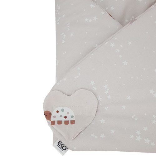 EKO Csecsemőkendő pamut kétoldalas 75x75 cm - Bees Stars Beige