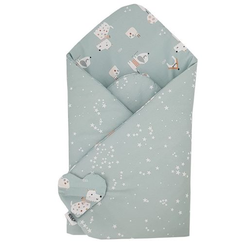 EKO Kifordítható pamut pólya Dogs Stars 75x75 cm - Mint