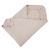 EKO takaró pamut kétoldalas My farm 75x75 cm - Powder pink