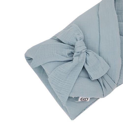 EKO Muszlin pólya kókusz kivehető betéttel és masnival 75x75 cm - Blue