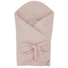   EKO Muszlin pólya kókusz kivehető betéttel és masnival 75x75 cm - Powder pink