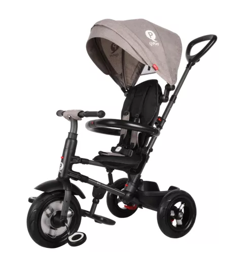 QPLAY Tricikli Rito air gel (Gumi) Grey, életkor 10-72 hónap