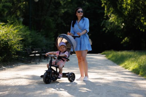 QPLAY Tricikli Rito star Black, összecsukható, 10-72 hónap