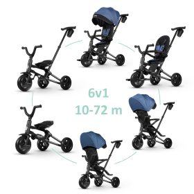   QPLAY Tricikli Nova Niello Blue, összecsukható,10-72 hónap