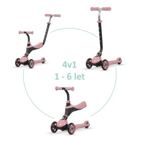   QPLAY Sema 5in1 Roller / Futóbicikli 1-6 éves korig, 50 kg-ig - Pink