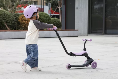 QPLAY futóbicikli/roller Sema Evo LED fényekkel Violet, kor 1 - 6 év, 50 kg-ig