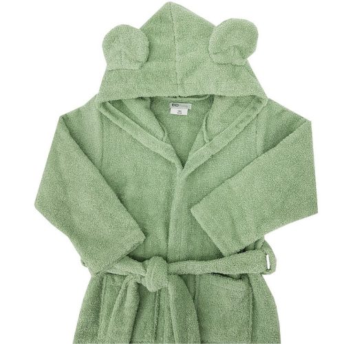 EKO Köntös pamutból kapucnival és fülekkel méret 80-86 - Olive green