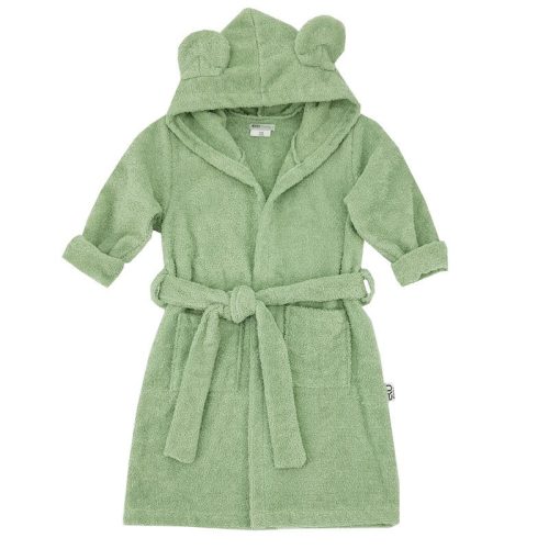 EKO Köntös pamutból kapucnival és fülekkel méret 80-86 - Olive green