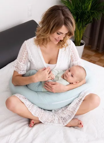 BABYMATEX Moon szoptatós párna muszlin 260 cm - világos türkiz