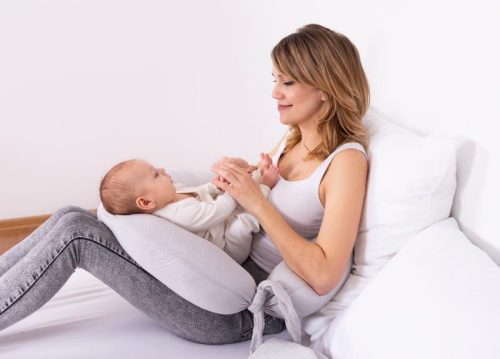 BABYMATEX Moon szoptatós párna muszlin 260 cm - világosszürke