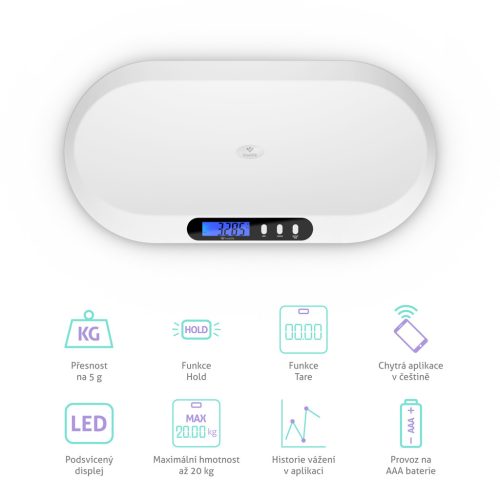 TRUELIFE Digitális baba mérleg BabyScale B5 BT