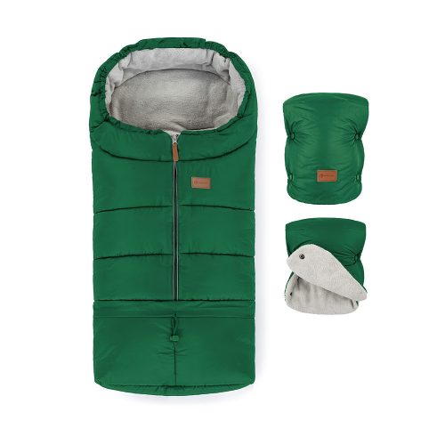 Petite&Mars Téli szett Jibot, 3in1 bundazsák és kézmelegítő kesztyű babakocsira, Jasie Juicy Green