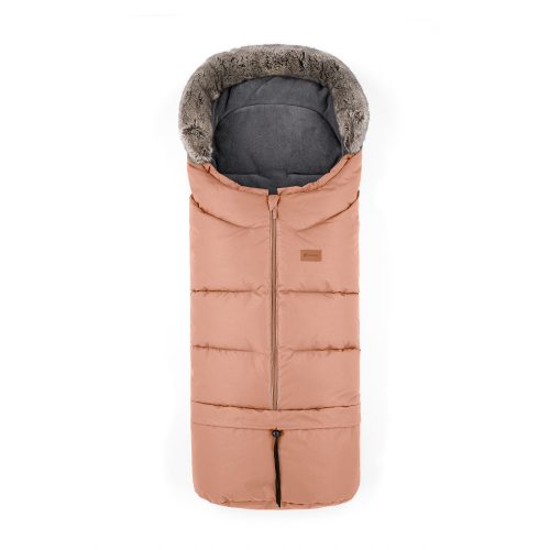 Petite&Mars Téli szett Arctic 4in1 bundazsák + kézmelegítő kesztyű babakocsira Furry - Pastel Peach