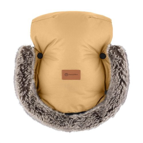Petite&Mars Téli szett Comfy 4in1 bundazsák + kézmelegítő kesztyű babakocsira Furry - Elegant Caramel