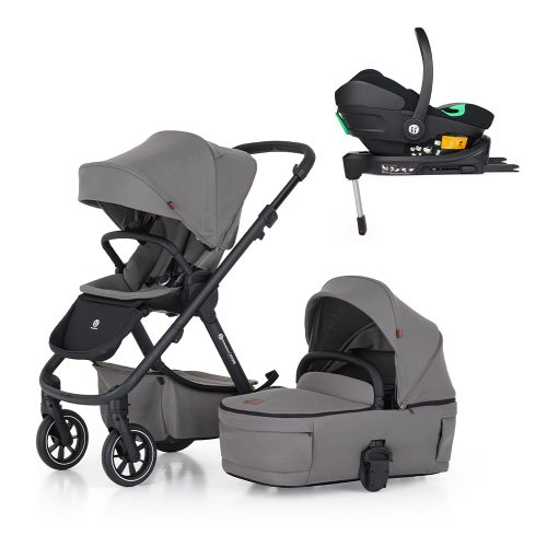 Petite&Mars Kombinált babakocsi ICON 2in1 Dove Grey LITE RWS + Core Pro i-Size Black Grey + Bázis