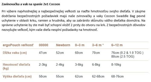 ERGOPOUCH Bebújós és alvózsák 2 az 1-ben 3-6 hó 6-8 kg 2,5 tog - Cocoon Willow
