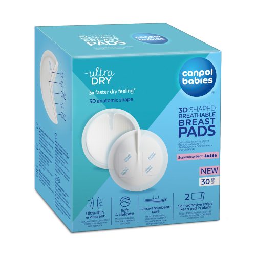 Canpol babies Légáteresztő, csúszásgátlós, eldobható melltartóbetét, 3D-s,​ 30db