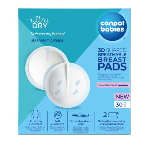 Canpol babies Légáteresztő, csúszásgátlós, eldobható melltartóbetét, 3D-s,​ 30db