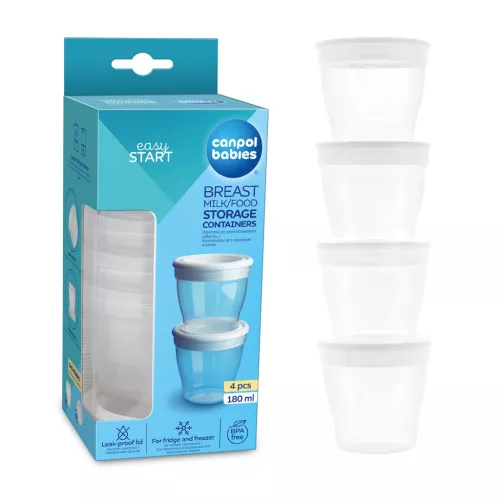Canpol babies Anyatej/élelmiszertároló edények, 4 db, 180ml